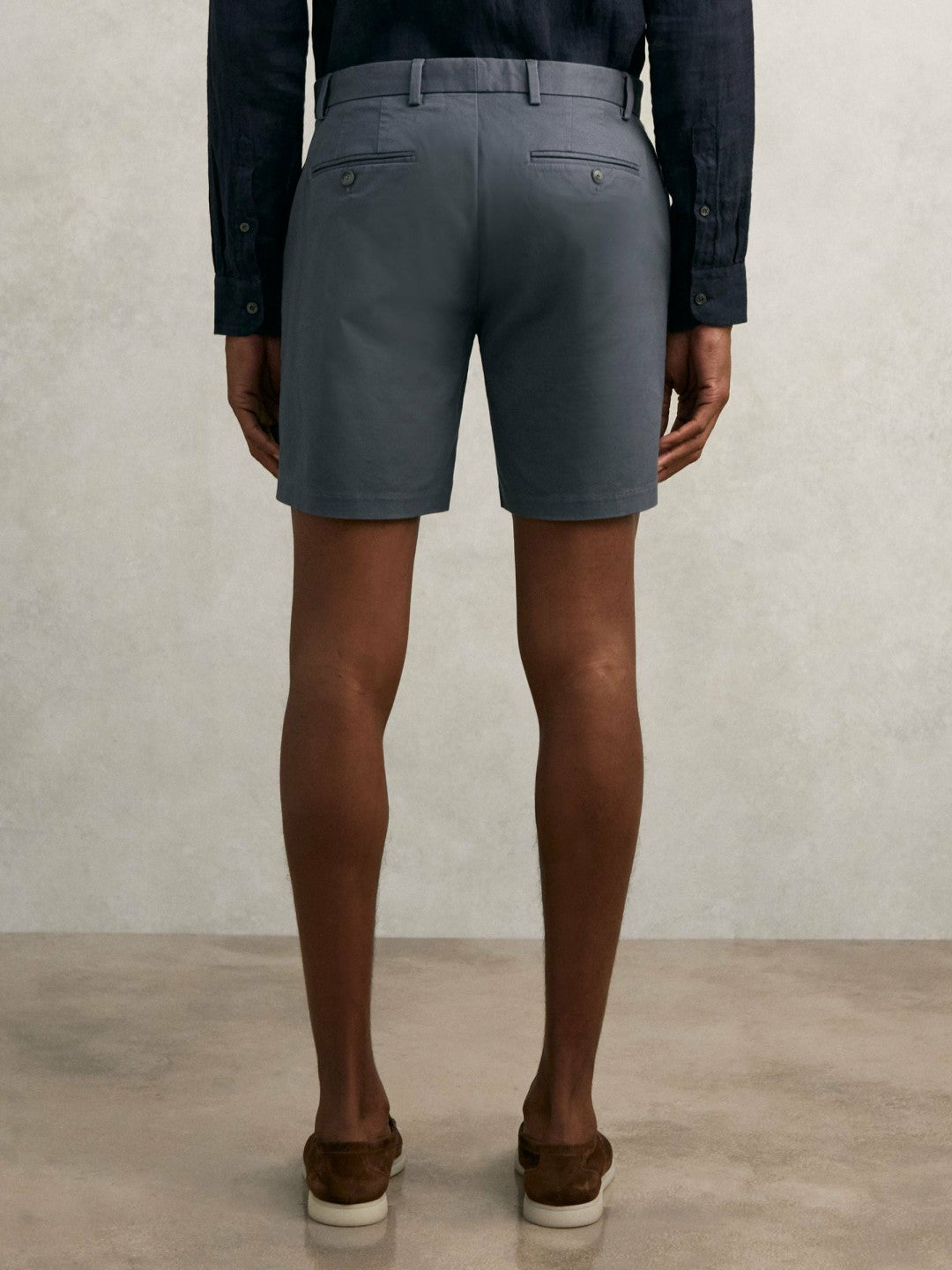 Short Length Casual Chino Shorts Airforce Blue | Mens