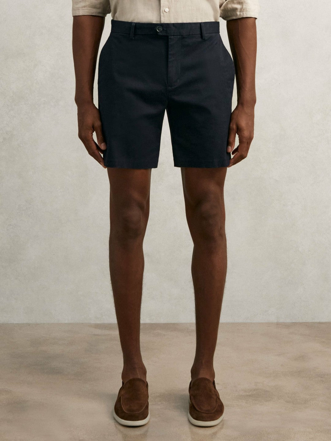 Short Length Casual Chino Shorts Navy | Mens
