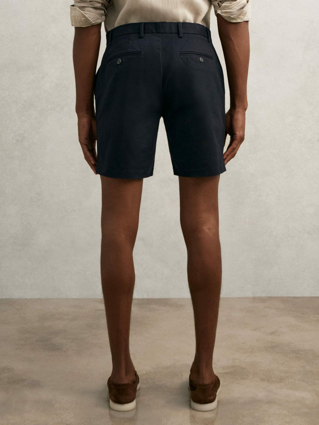 Short Length Casual Chino Shorts Navy | Mens