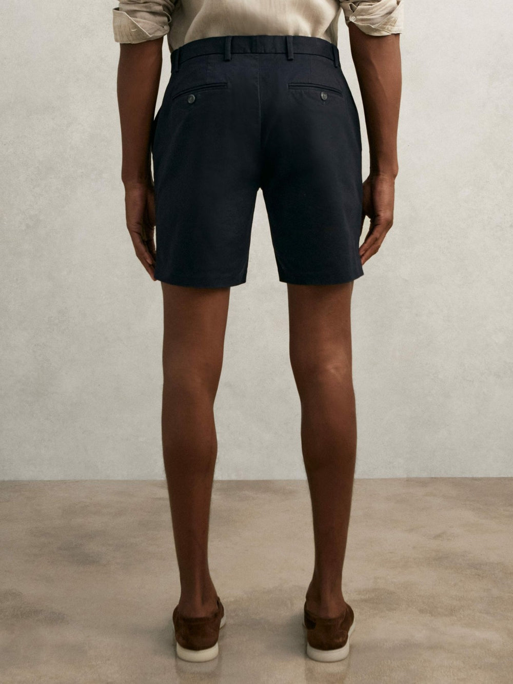 Short Length Casual Chino Shorts Navy | Mens