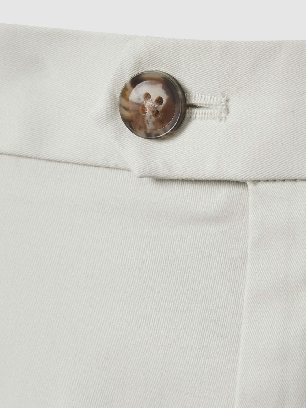 Cotton Chino Shorts with Stretch Chalk | Mens