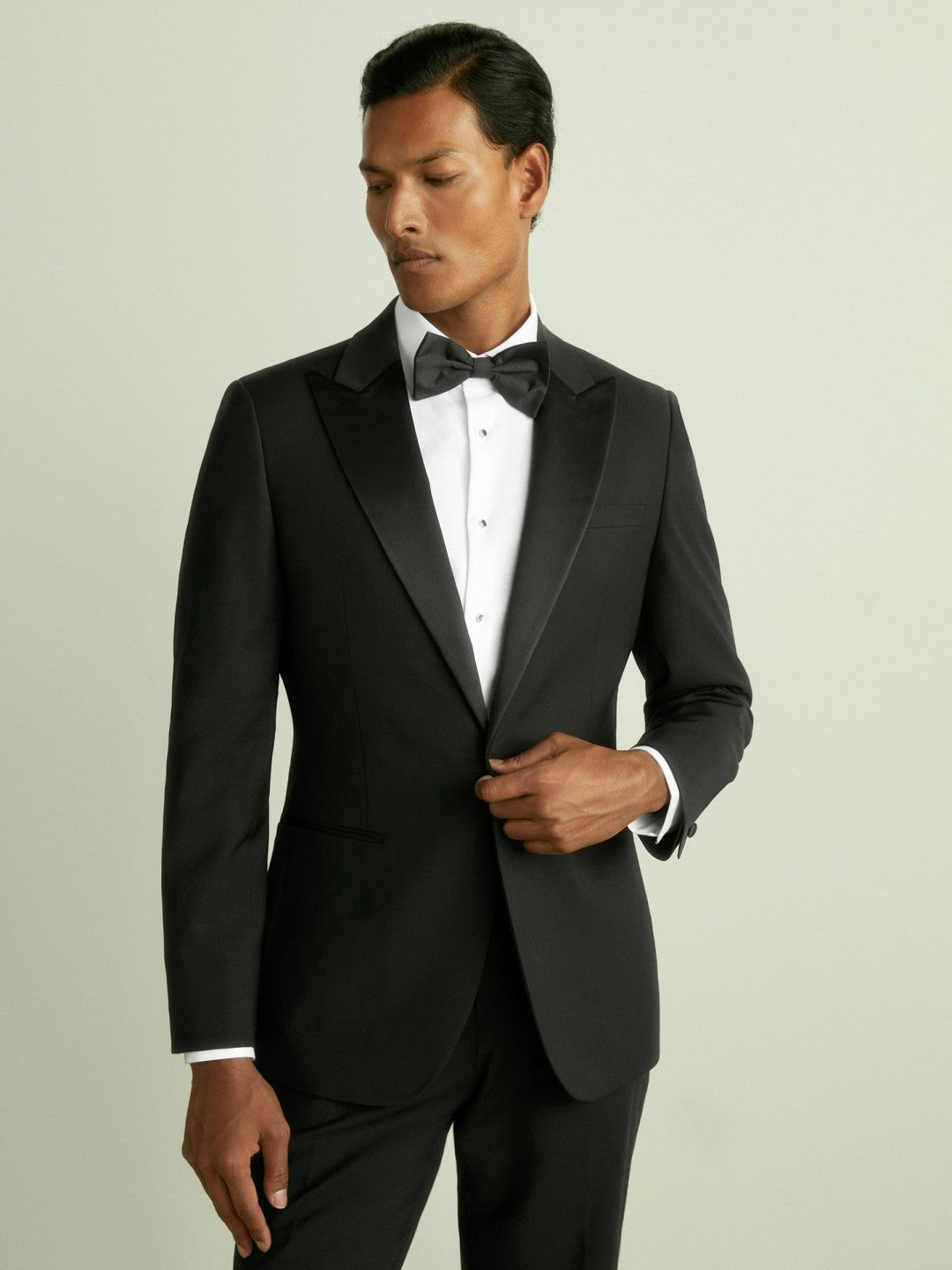 Regular Fit Single Breasted Tuxedo Jacket Black | Mens