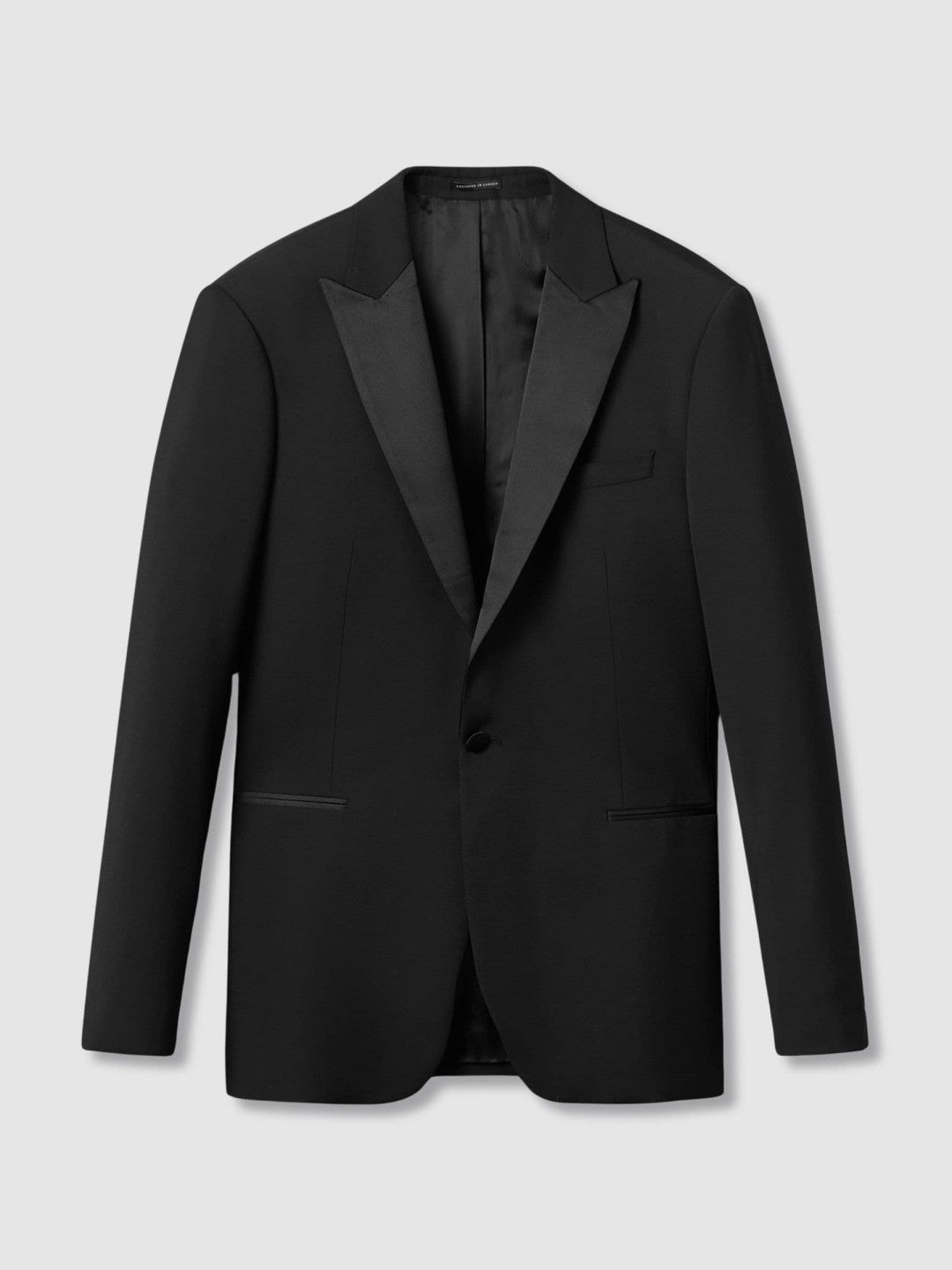 Regular Fit Single Breasted Tuxedo Jacket Black | Mens