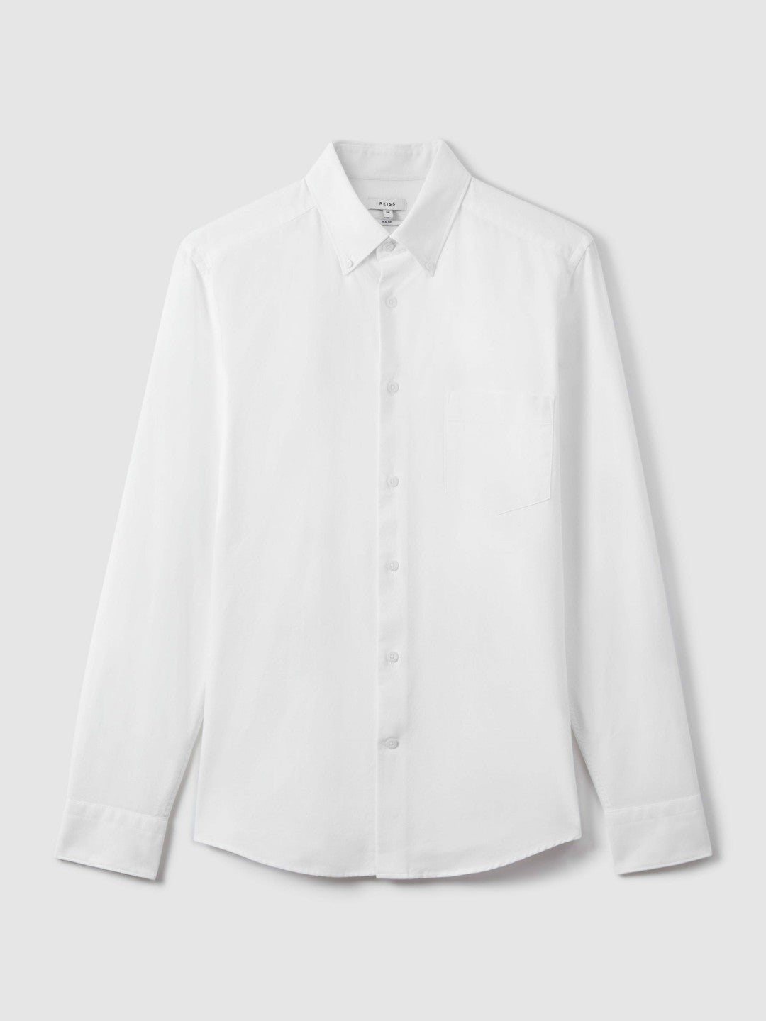 Slim-Fit Button-Down Collar Cotton Oxford Shirt White | Mens