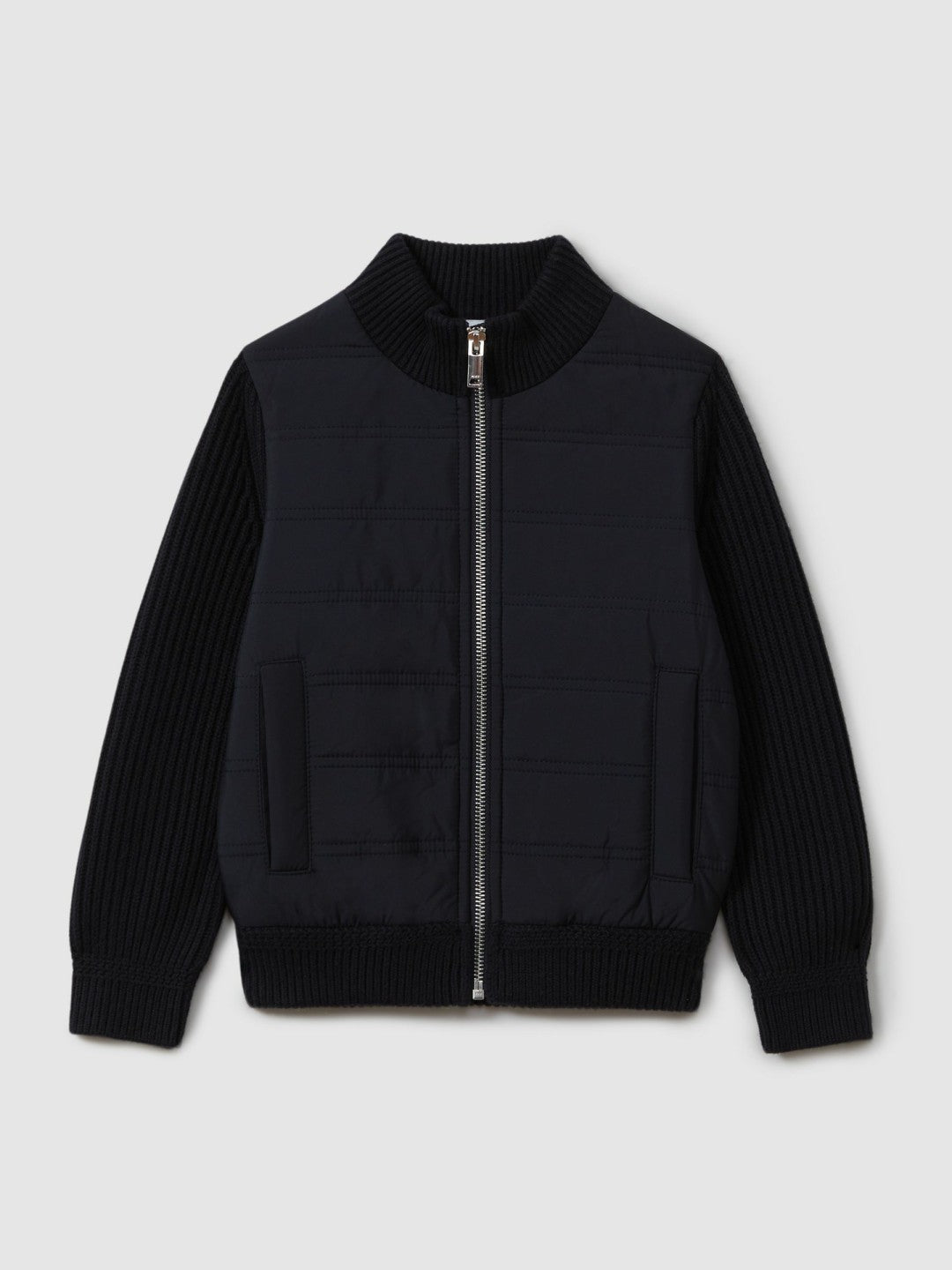 9-14 yrs Hybrid Zip Through Quilted Jacket Navy | Children