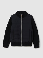 9-14 yrs Hybrid Zip Through Quilted Jacket Navy | Children