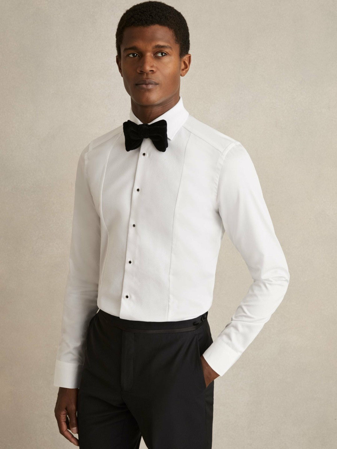 Slim Fit Cotton Marcella Tuxedo Shirt White | Mens