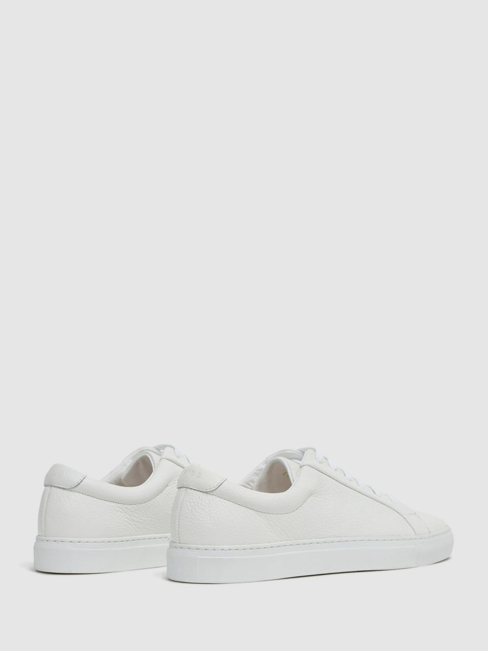 Tumbled-Leather Low-Top Trainers White | Mens