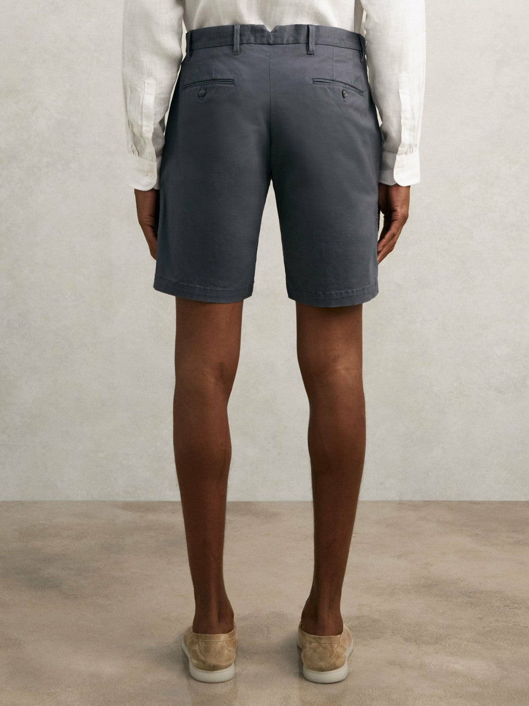 Cotton Chino Shorts with Stretch Airforce Blue | Mens