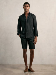 Cotton Chino Shorts with Stretch Black | Mens