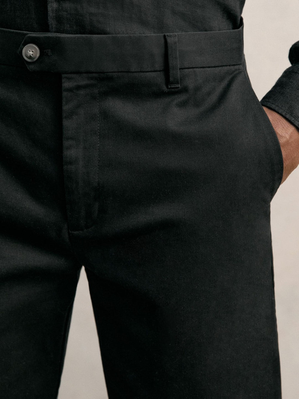 Cotton Chino Shorts with Stretch Black | Mens