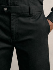 Cotton Chino Shorts with Stretch Black | Mens
