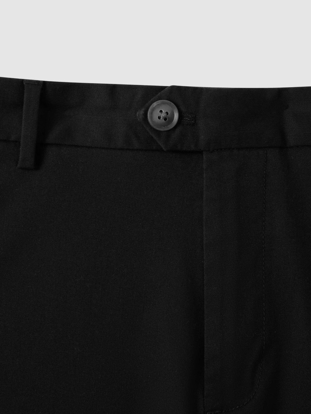 Cotton Chino Shorts with Stretch Black | Mens