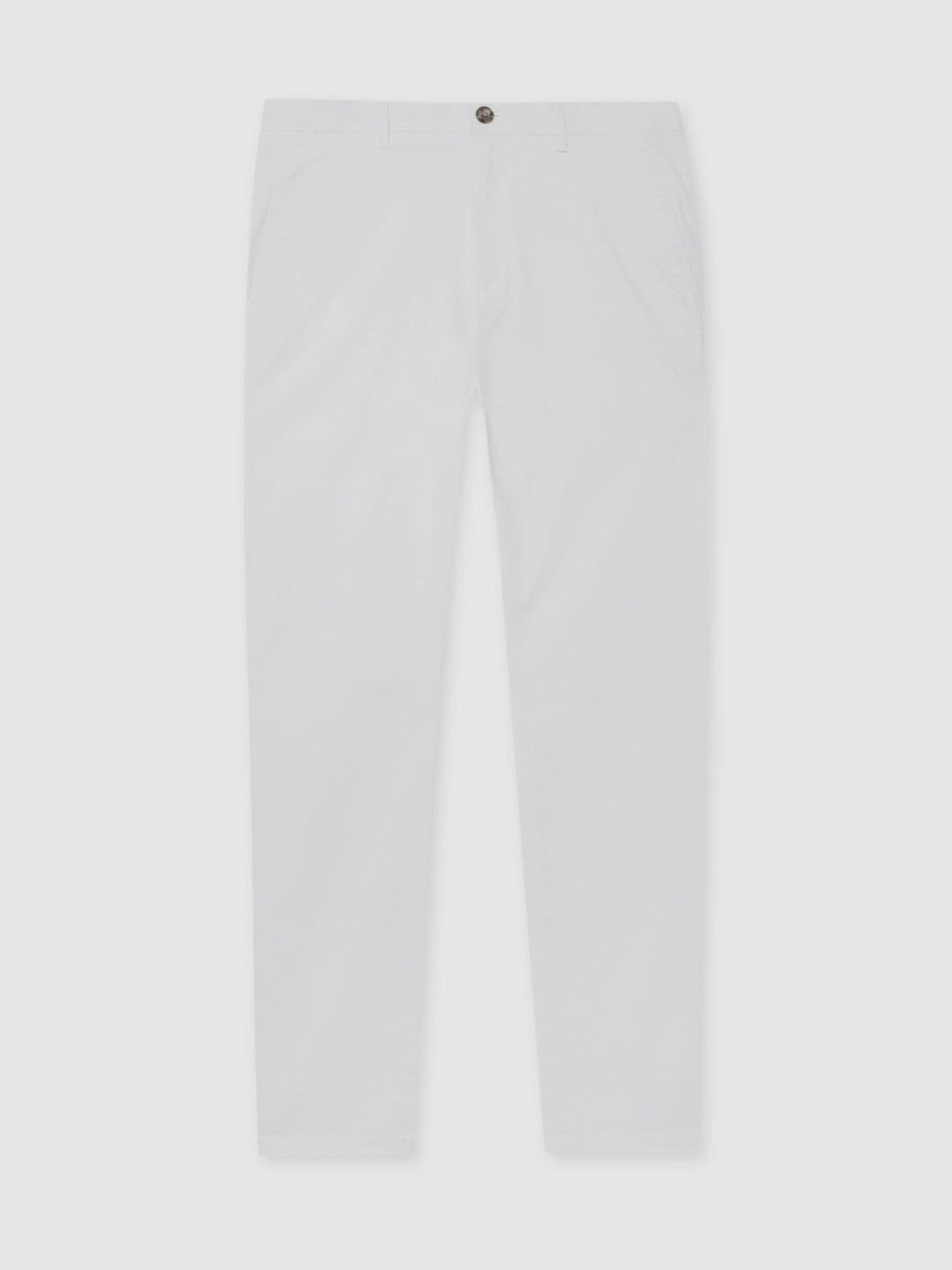 Slim Fit Washed Cotton Blend Chinos White | Mens