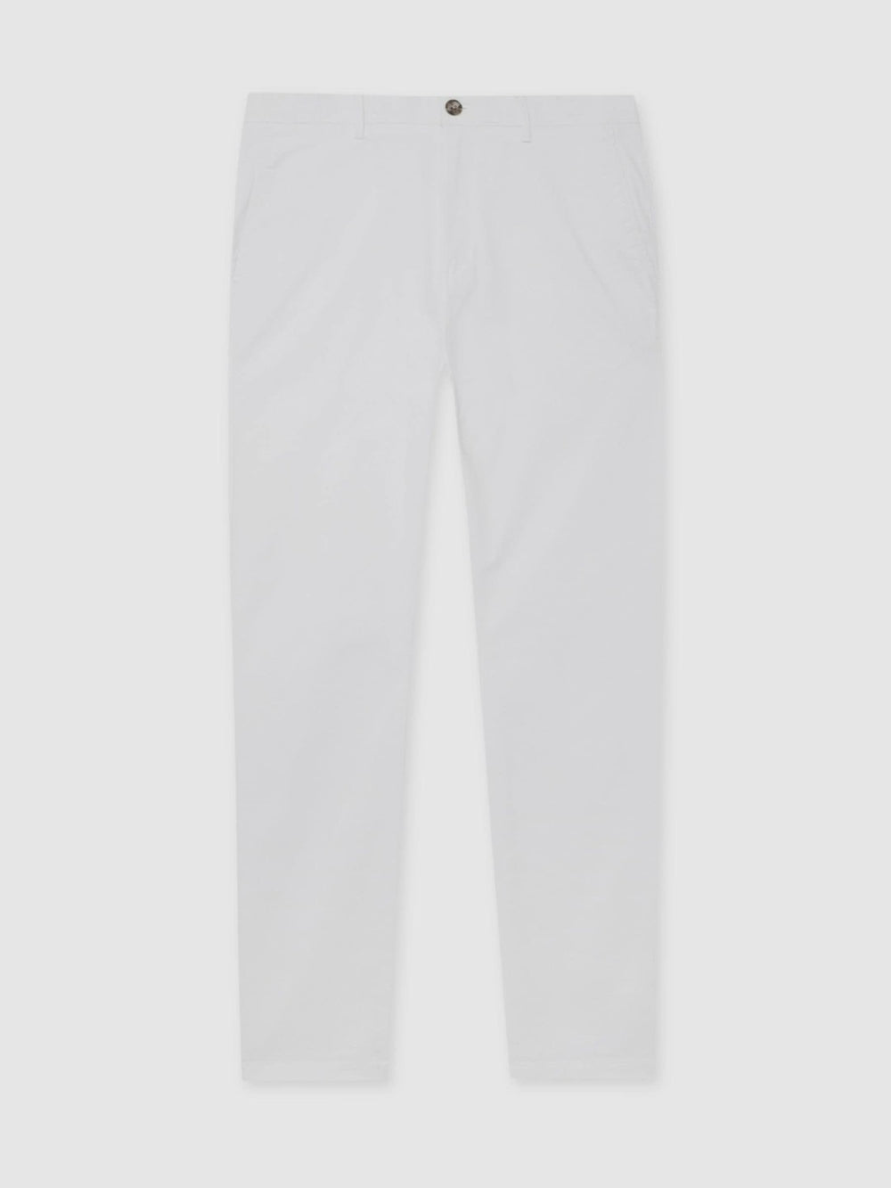 Slim Fit Washed Cotton Blend Chinos White | Mens