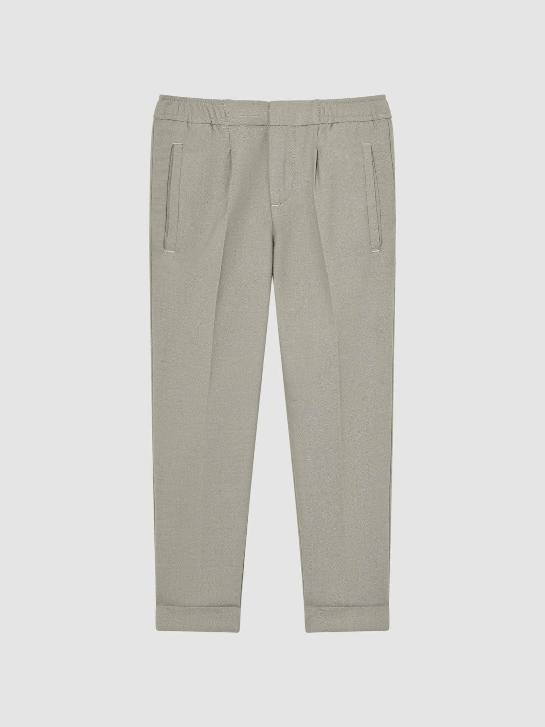 9-14 yrs Relaxed Elasticated Trousers with Turn-Ups Taupe | Children
