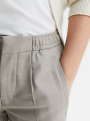 9-14 yrs Relaxed Elasticated Trousers with Turn-Ups Taupe | Children