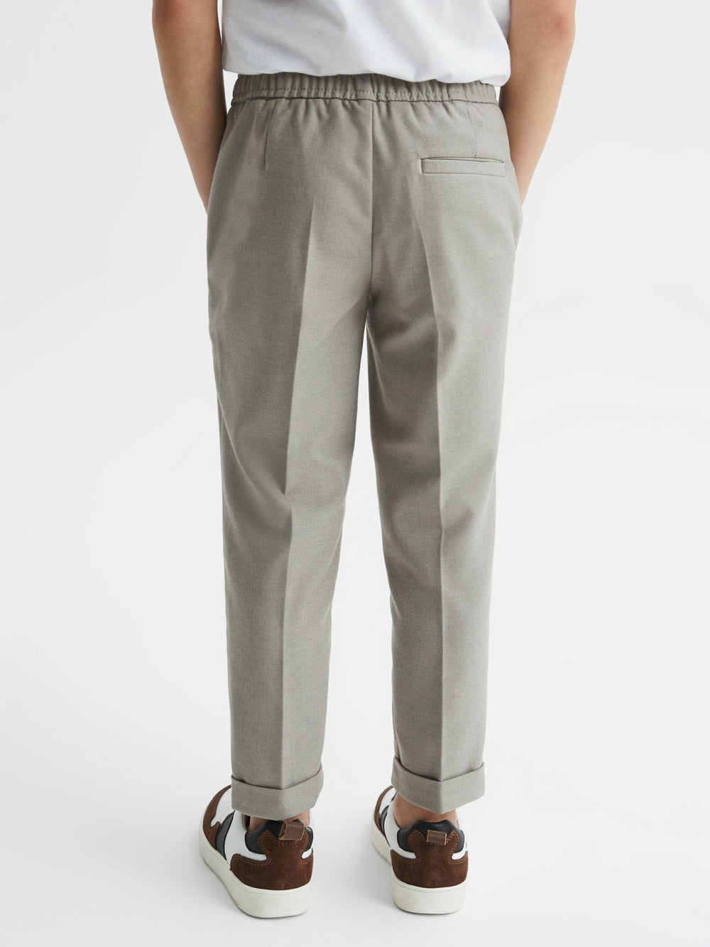 9-14 yrs Relaxed Elasticated Trousers with Turn-Ups Taupe | Children