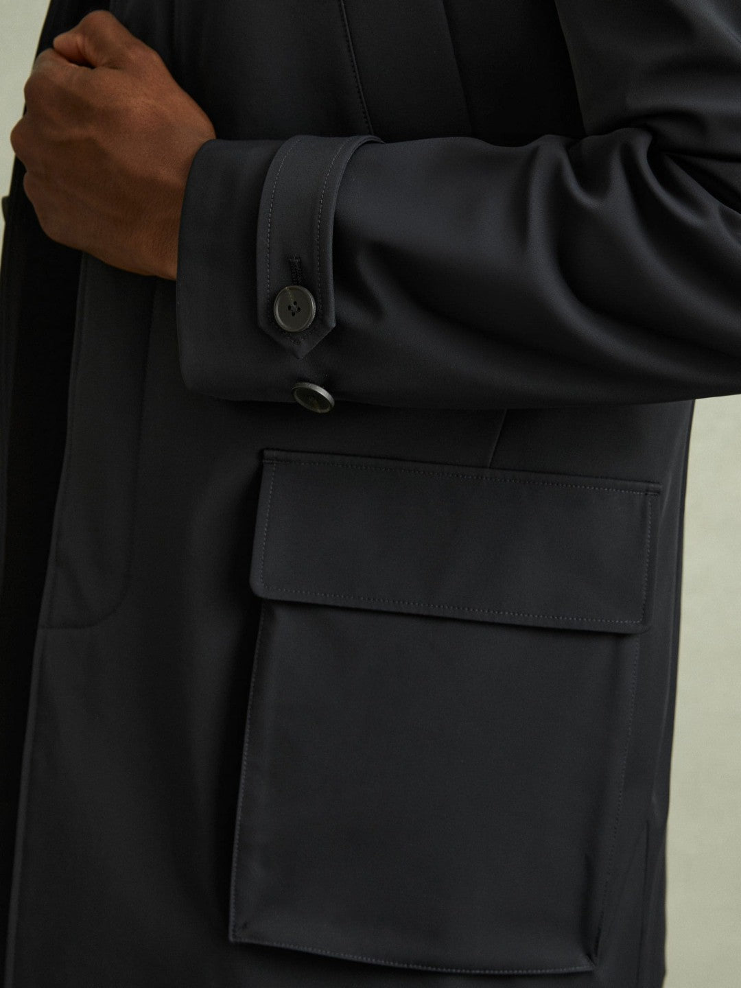 Hybrid Removable Funnel Neck Overcoat Navy | Mens