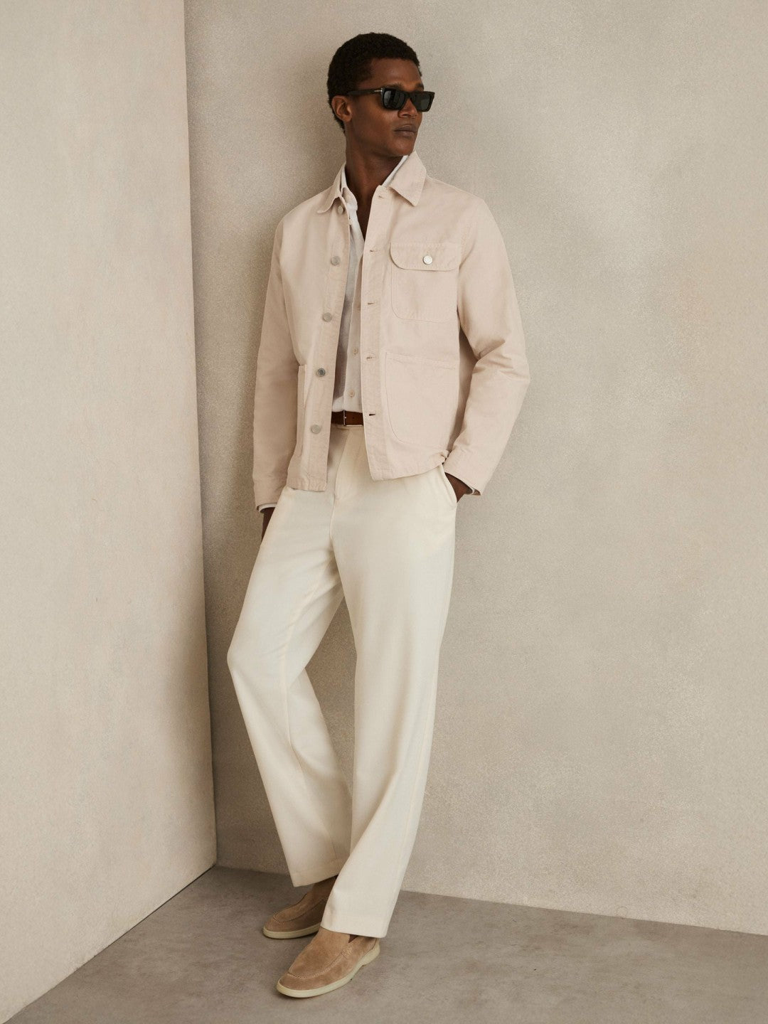Cotton Worker Jacket Stone | Mens