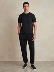 Interlock Jersey Crew Neck T-Shirt Navy Blue | Mens