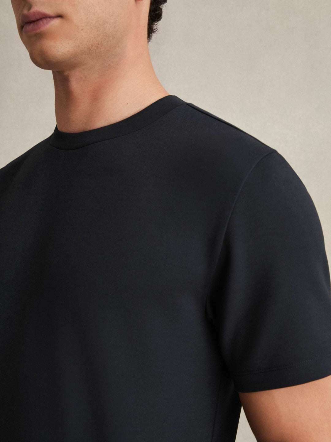 Interlock Jersey Crew Neck T-Shirt Navy Blue | Mens