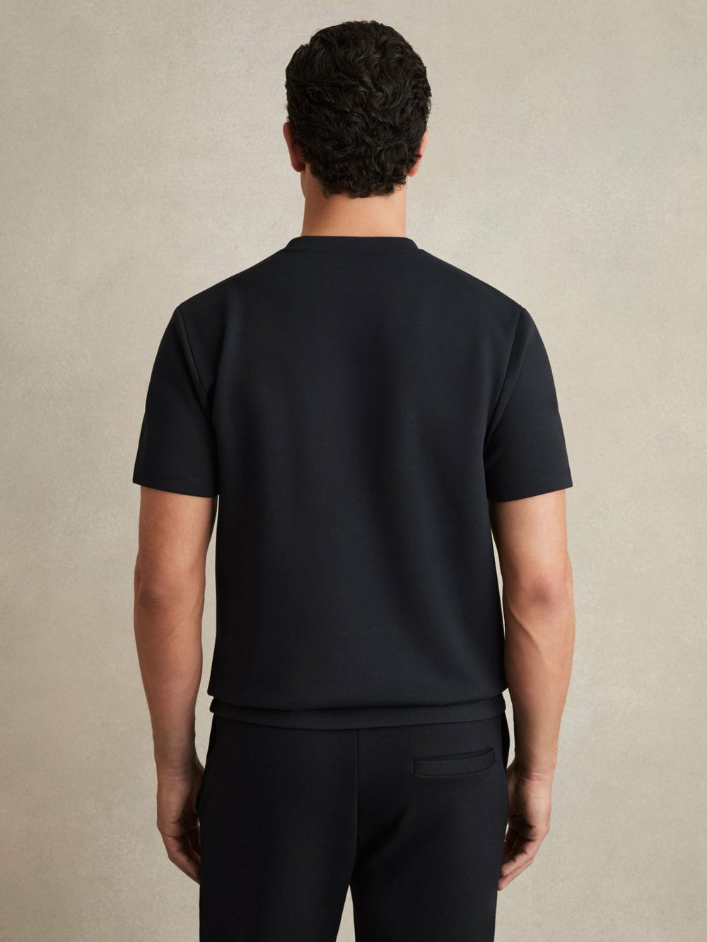 Interlock Jersey Crew Neck T-Shirt Navy Blue | Mens