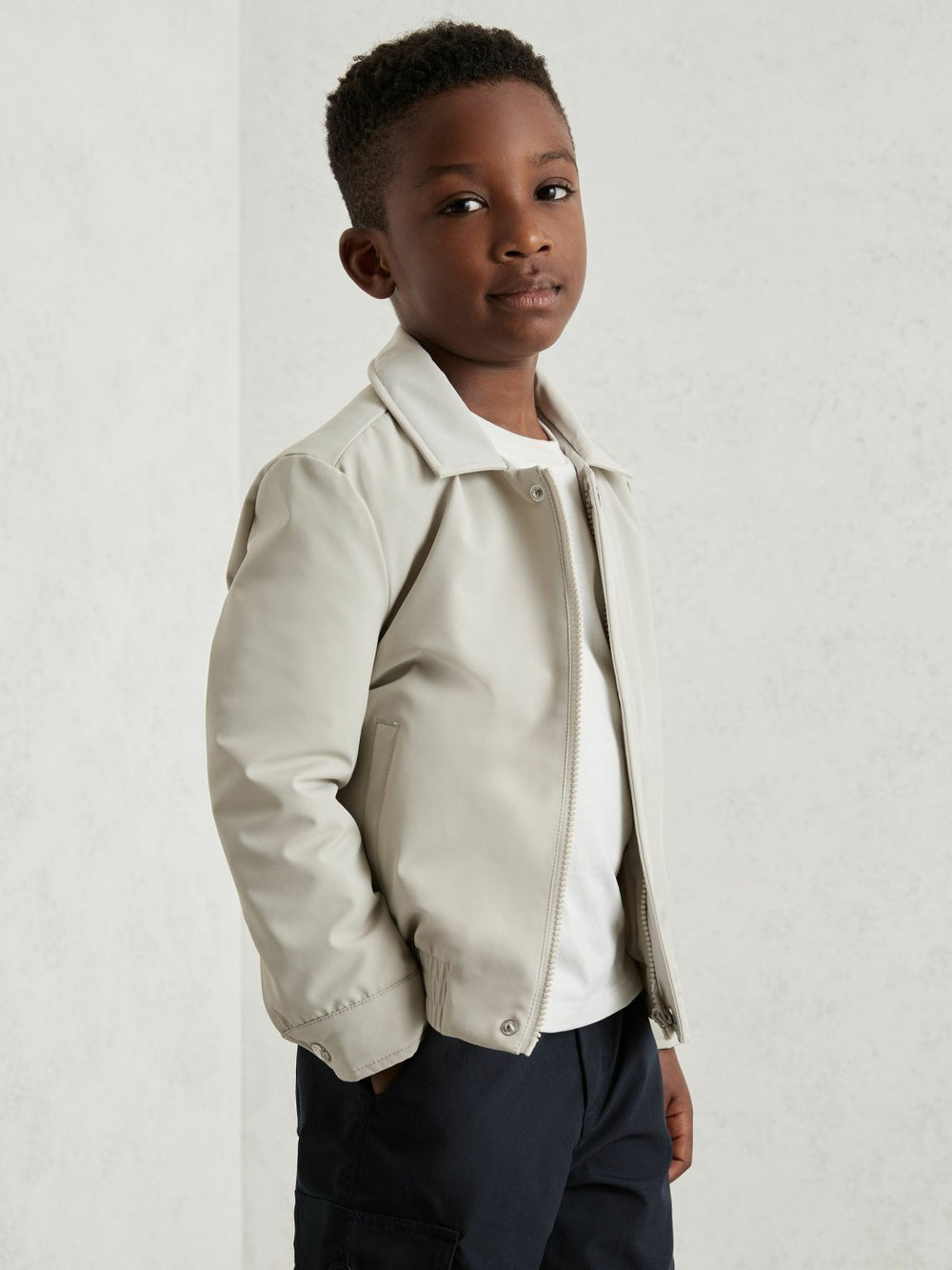 Zip-Through Harrington Jacket Stone | Children