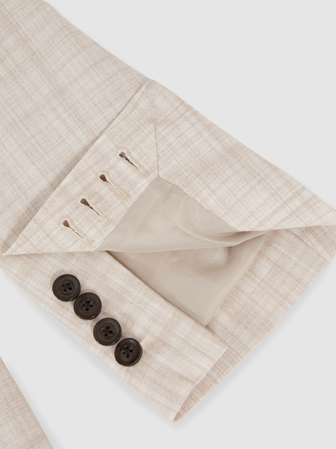 Double-Breasted Check Suit Blazer Regular-Fit Stone | Mens
