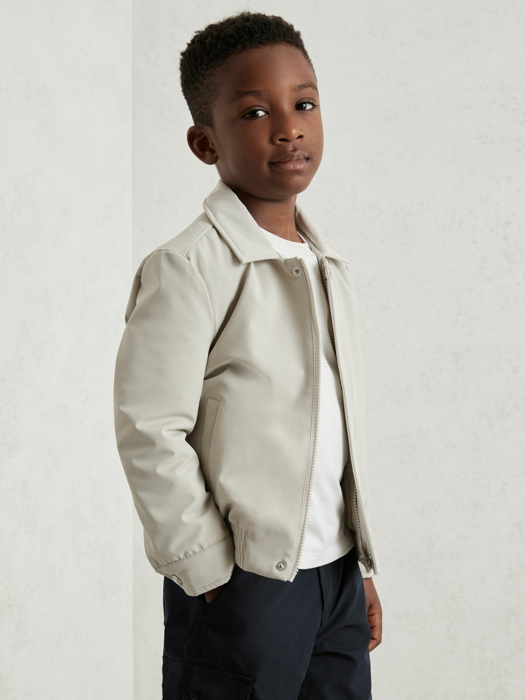 13-14 yrs Zip Through Harrington Jacket Natural | Children