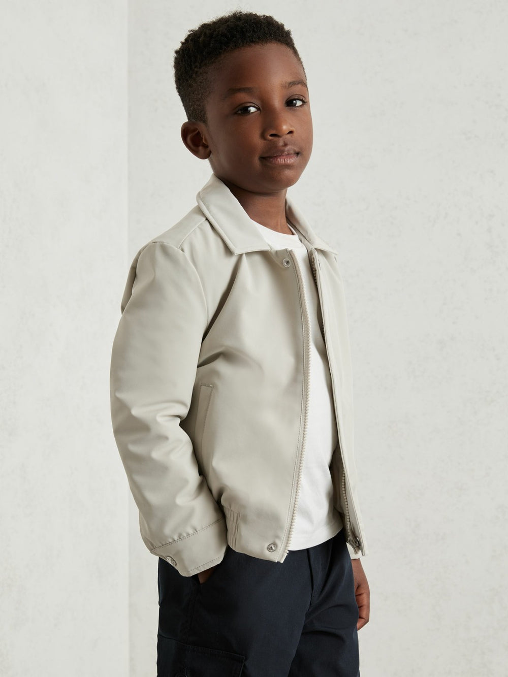 13-14 yrs Zip Through Harrington Jacket Natural | Children