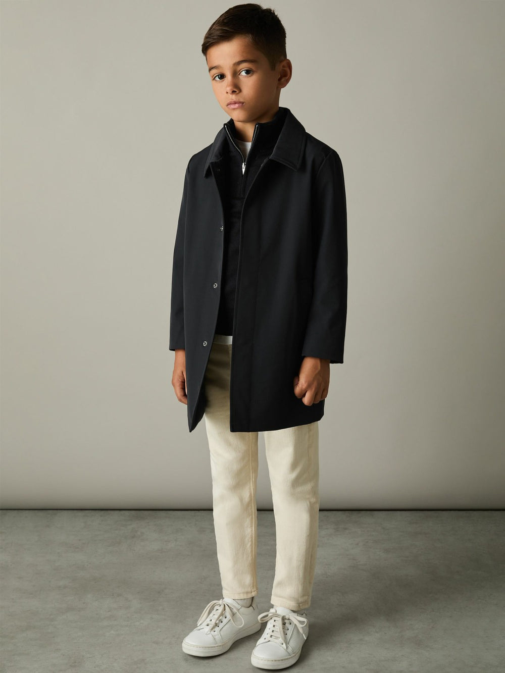 3-9 yrs Gabardine Coat with Removable Gilet Navy | Children