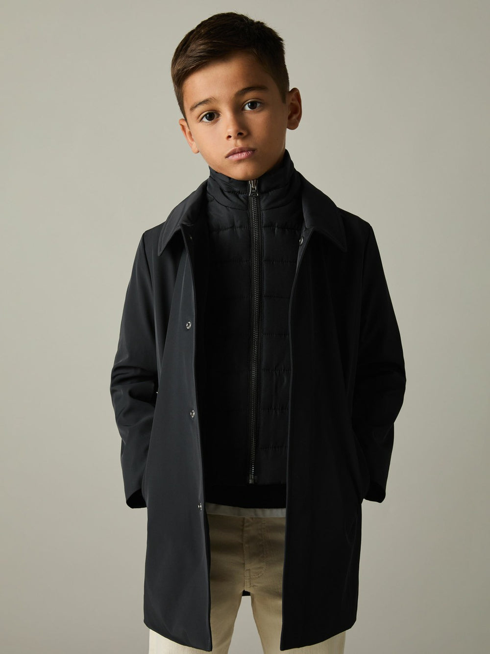 3-9 yrs Gabardine Coat with Removable Gilet Navy | Children
