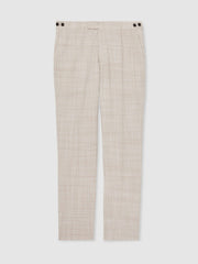 Check Regular-Fit Suit Trousers Stone | Mens