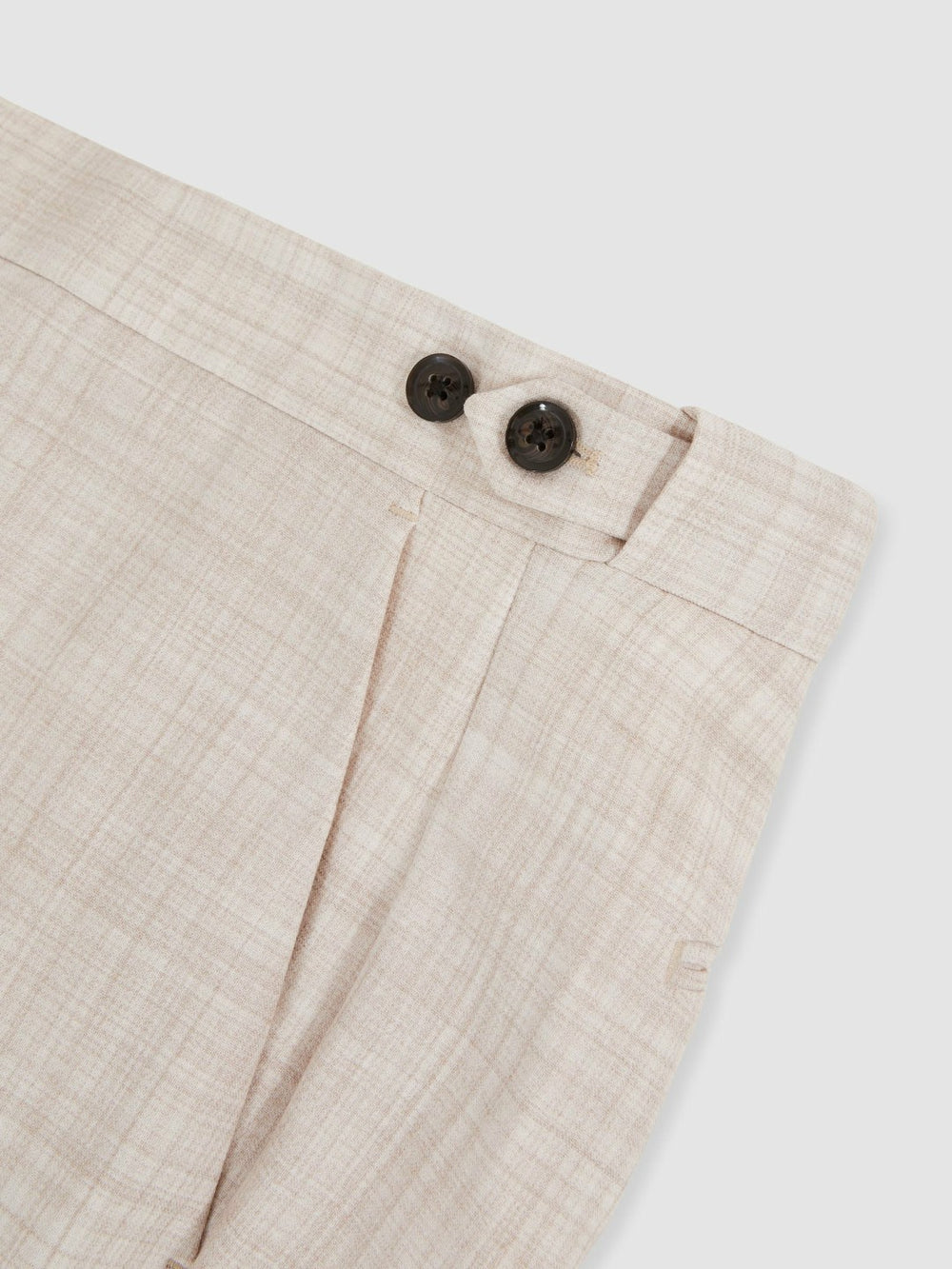 Check Regular-Fit Suit Trousers Stone | Mens