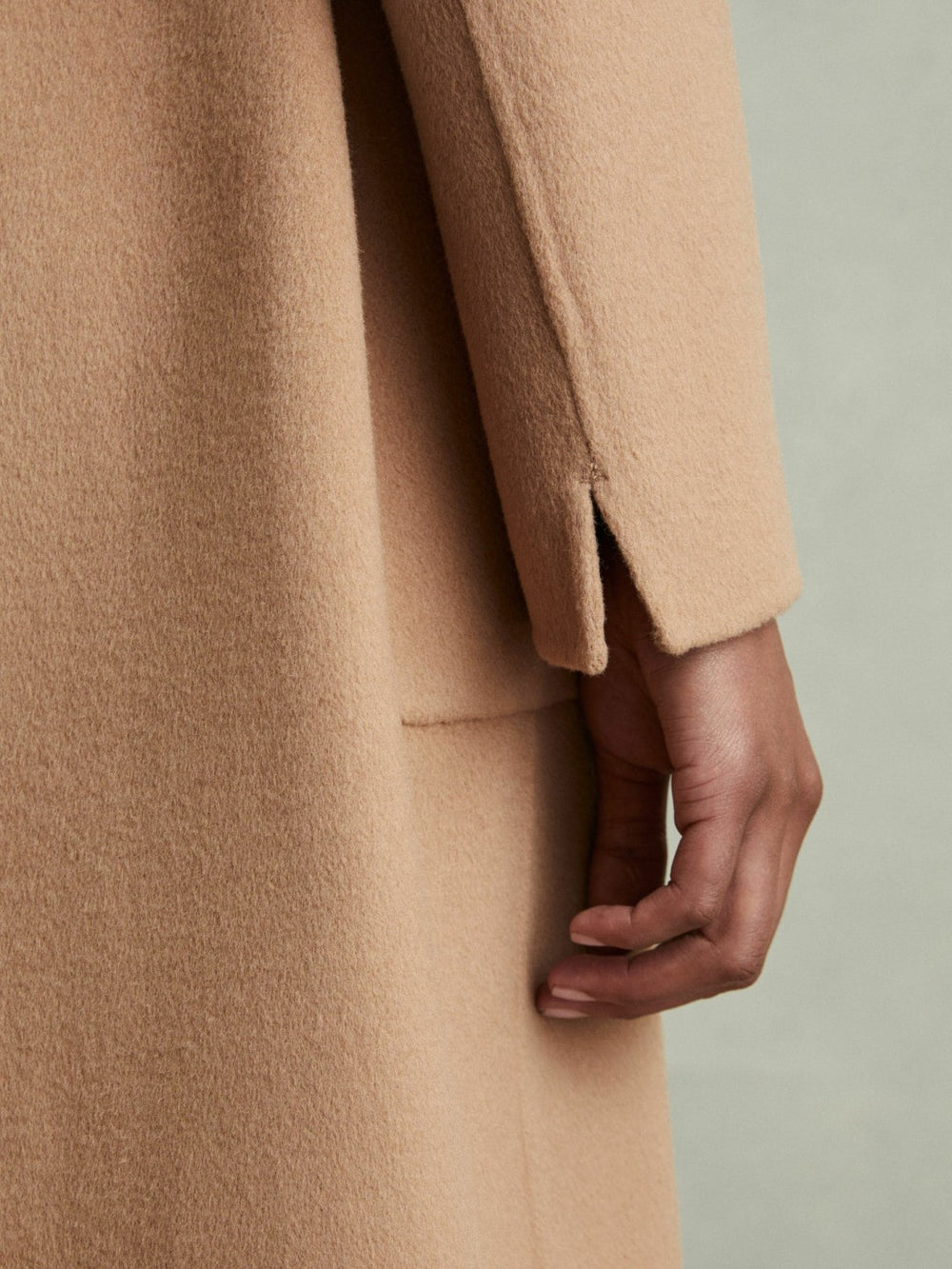 Petite Wool Blend Double Breasted Blindseam Coat Light Camel | Womens