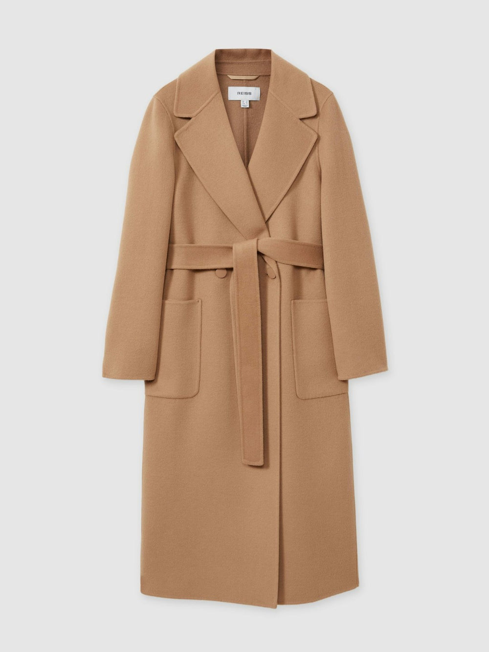 Wool Blend Double Breasted Blindseam Coat Light Camel | Womens