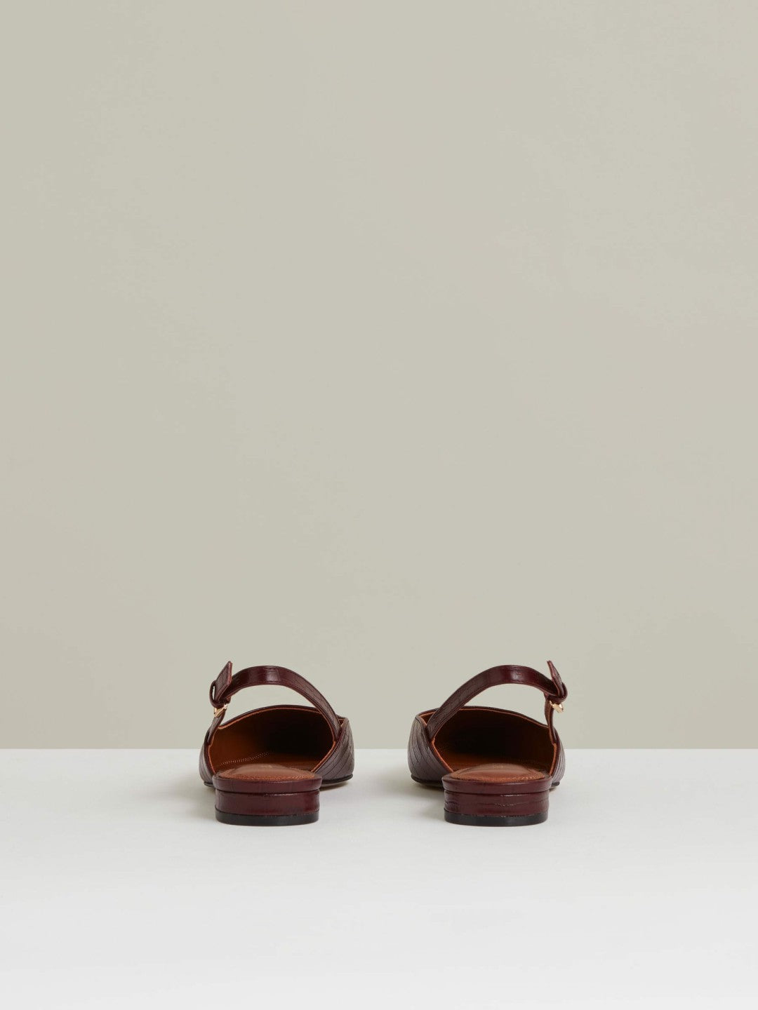 Leather Slingback Ballerina Pumps Oxblood | Womens