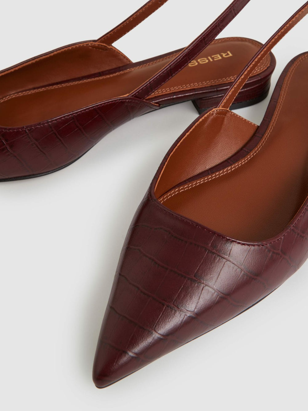 Leather Slingback Ballerina Pumps Oxblood | Womens