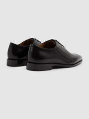 Leather Brogue Detail Lace-Up Shoes Black | Mens