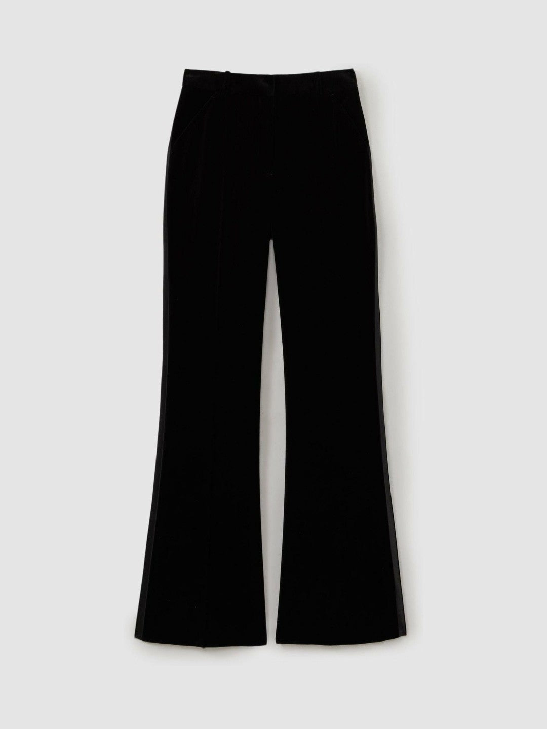 Velvet Flared Suit Trousers Black | Womens