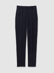 Textured Slim Fit Suit Trousers Navy | Womens