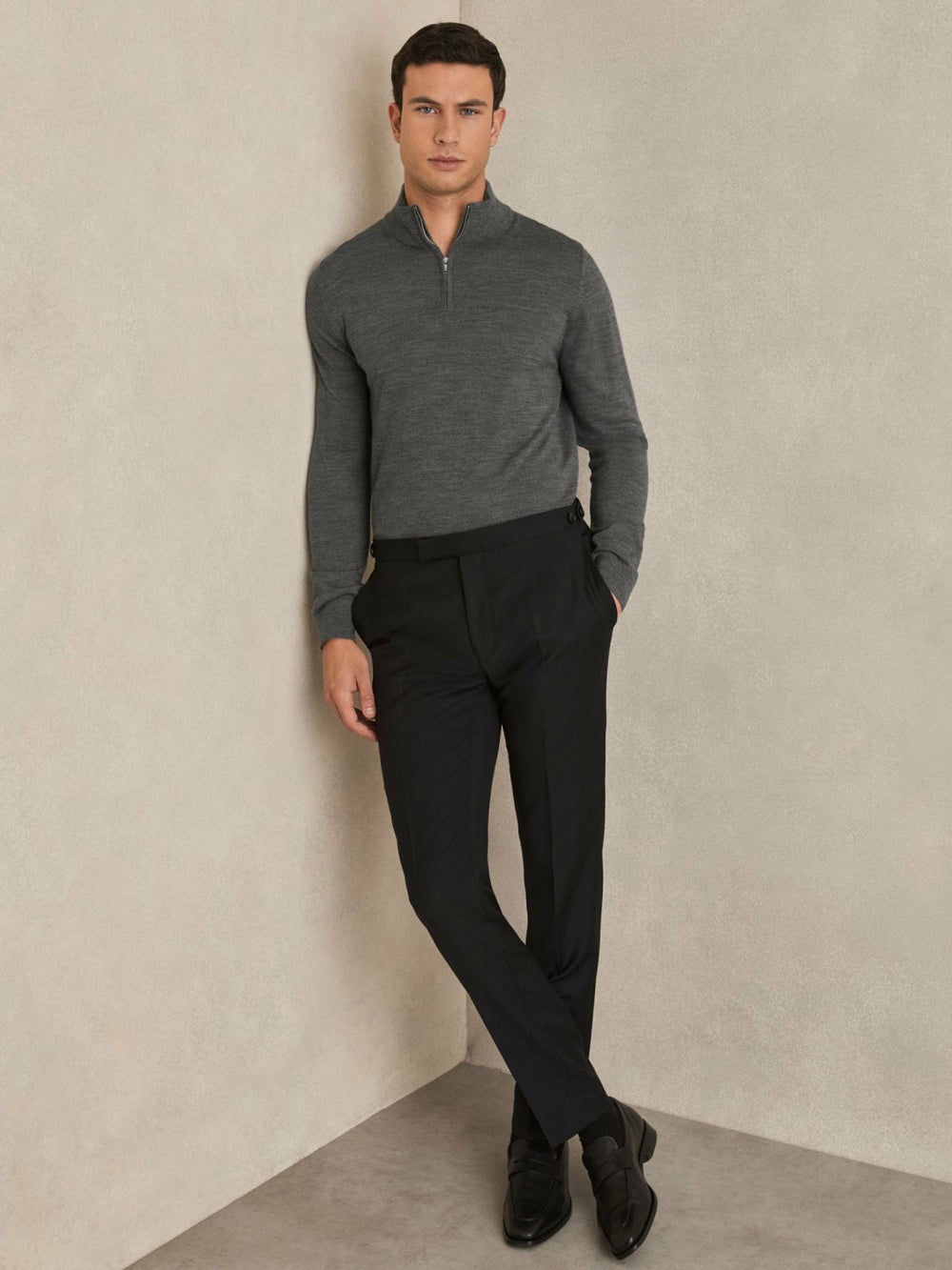 Merino Wool Half-Zip Jumper  | Mens