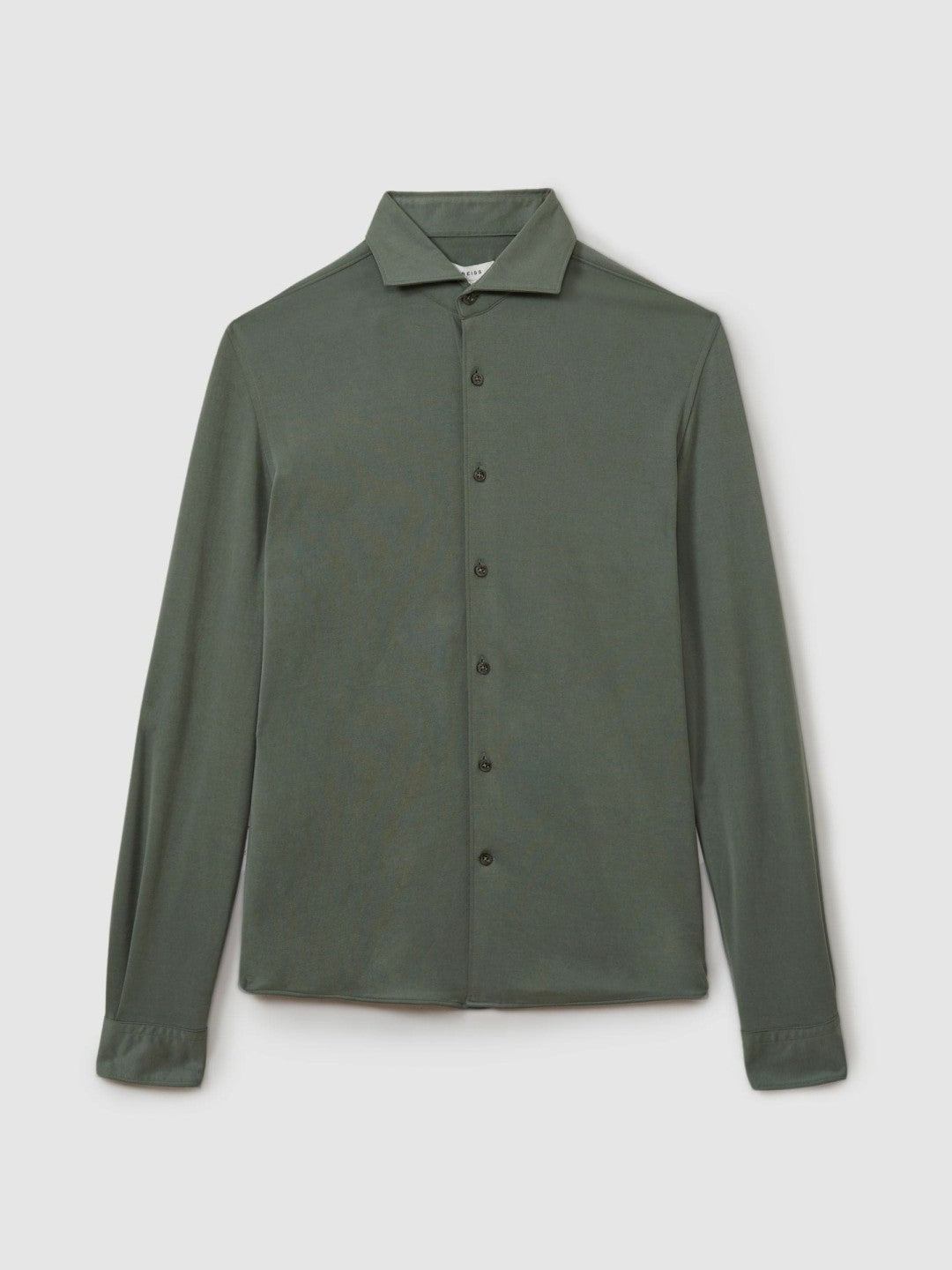 Modal Blend Cutaway Collar Shirt Green Smoke | Mens