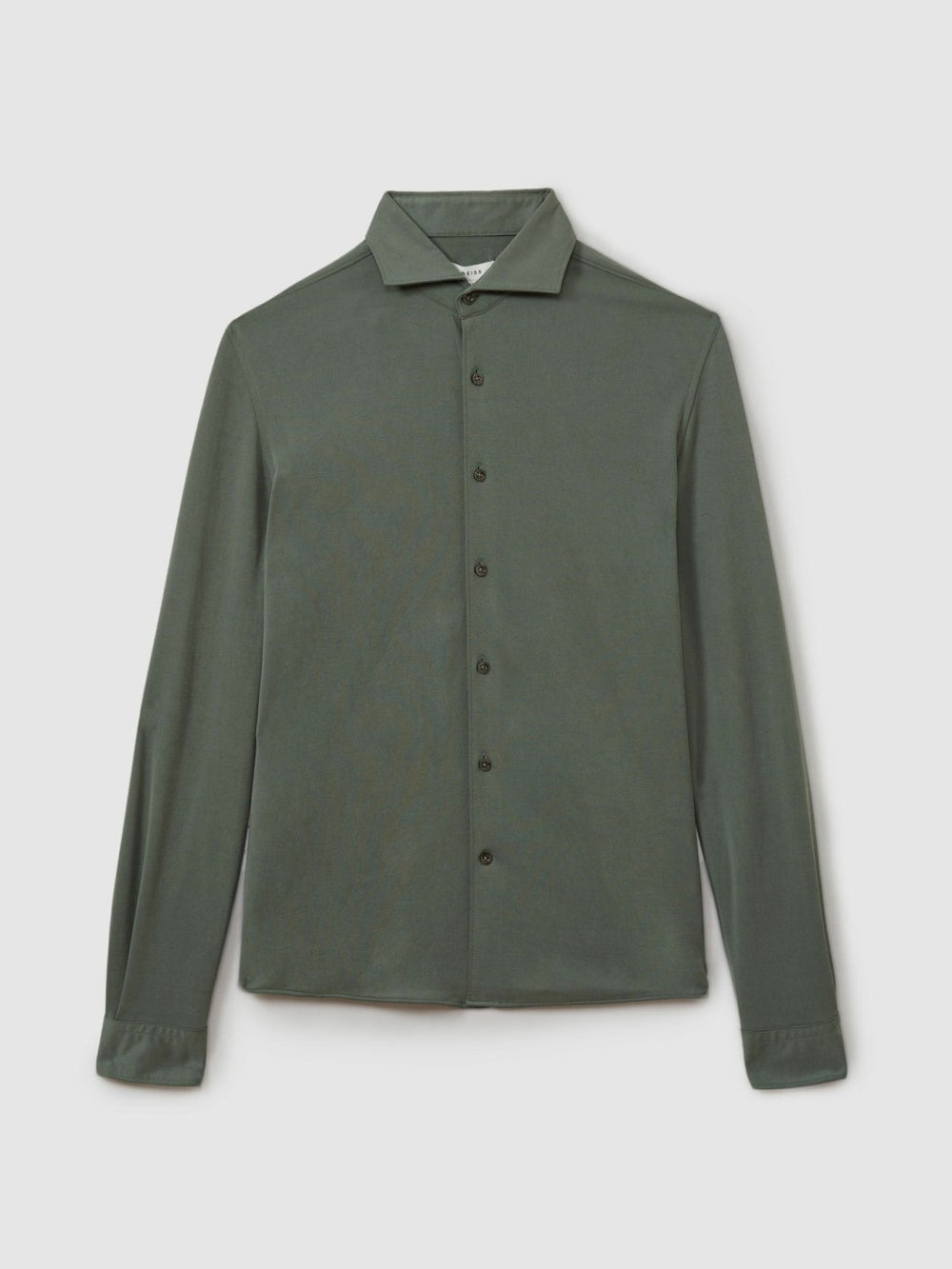Modal Blend Cutaway Collar Shirt Green Smoke | Mens