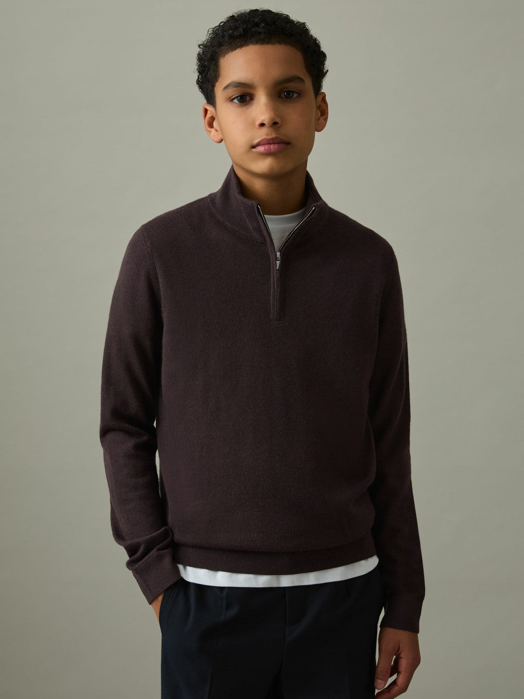 3-9 yrs Two Pack Of Merino Wool Zip-Neck Jumpers Navy/Dark Bordeaux | Children