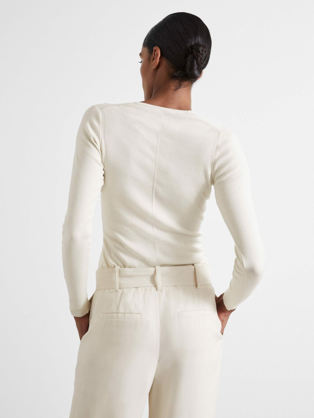 Atelier Knitted Silk-Blend Top Off White | Womens