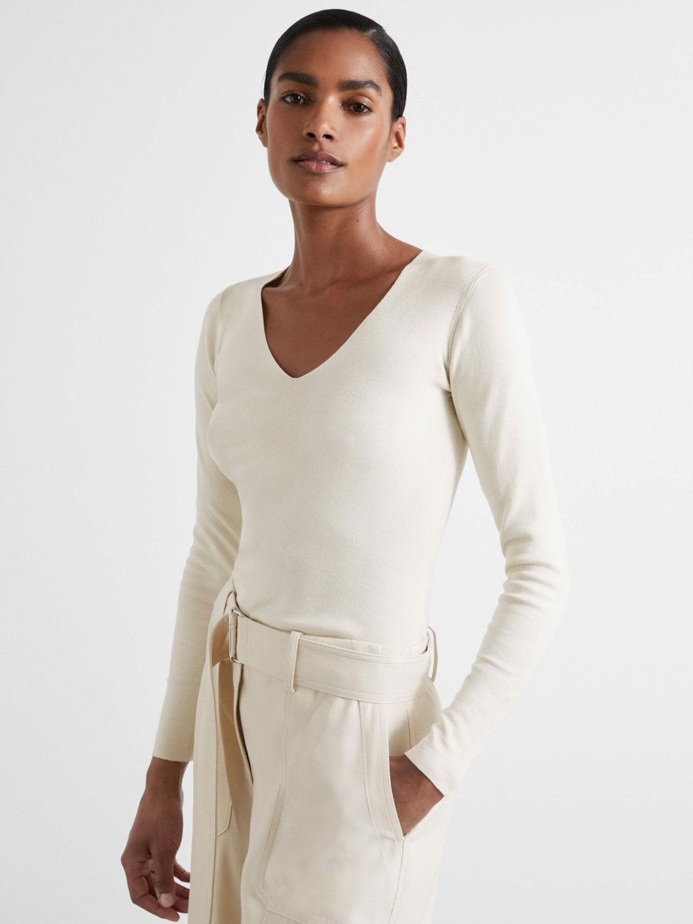 Atelier Knitted Silk-Blend Top Off White | Womens