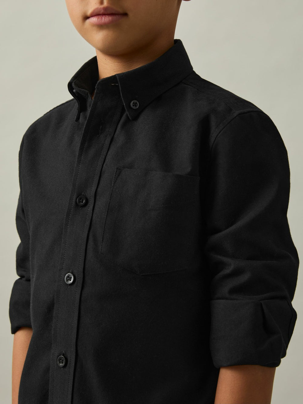 3-9 yrs Button Down Oxford Shirt Black | Children