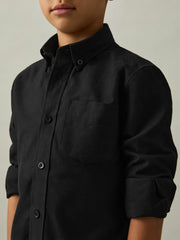 3-9 yrs Button Down Oxford Shirt Black | Children